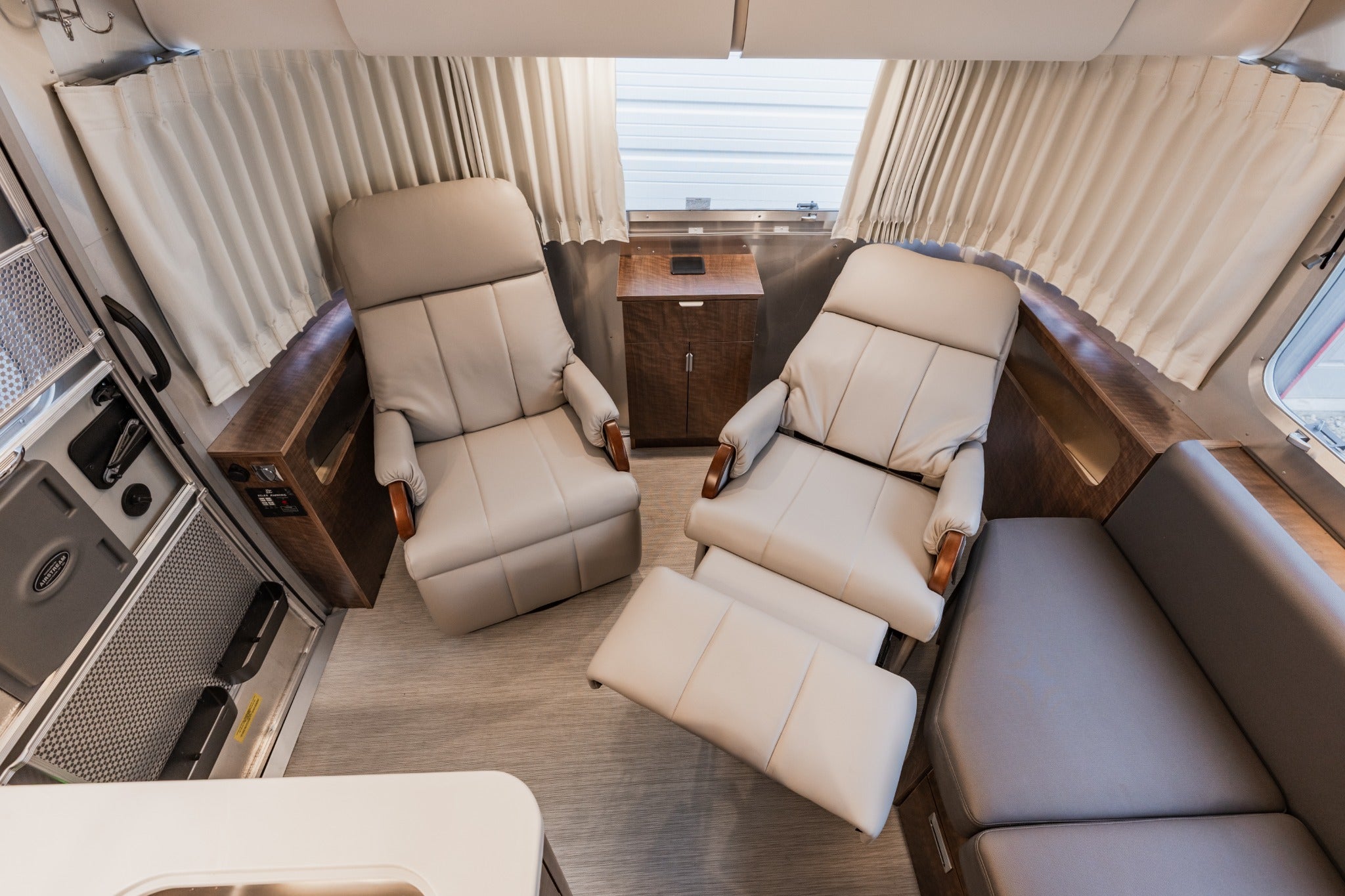 NuAbode rear recliner conversion with integrated cabinetry