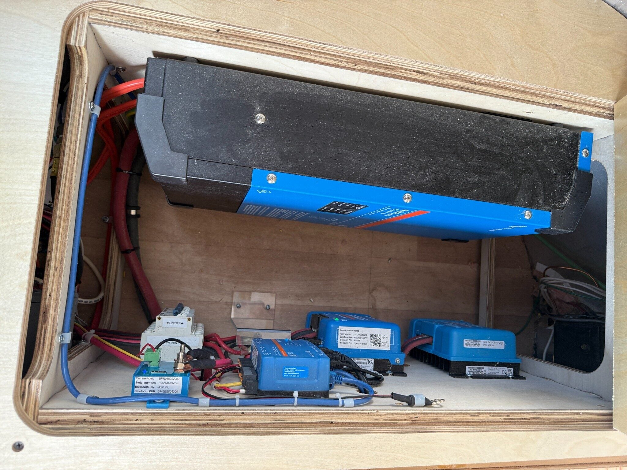 NuAbode integrated lithium and Victron energy system installation
